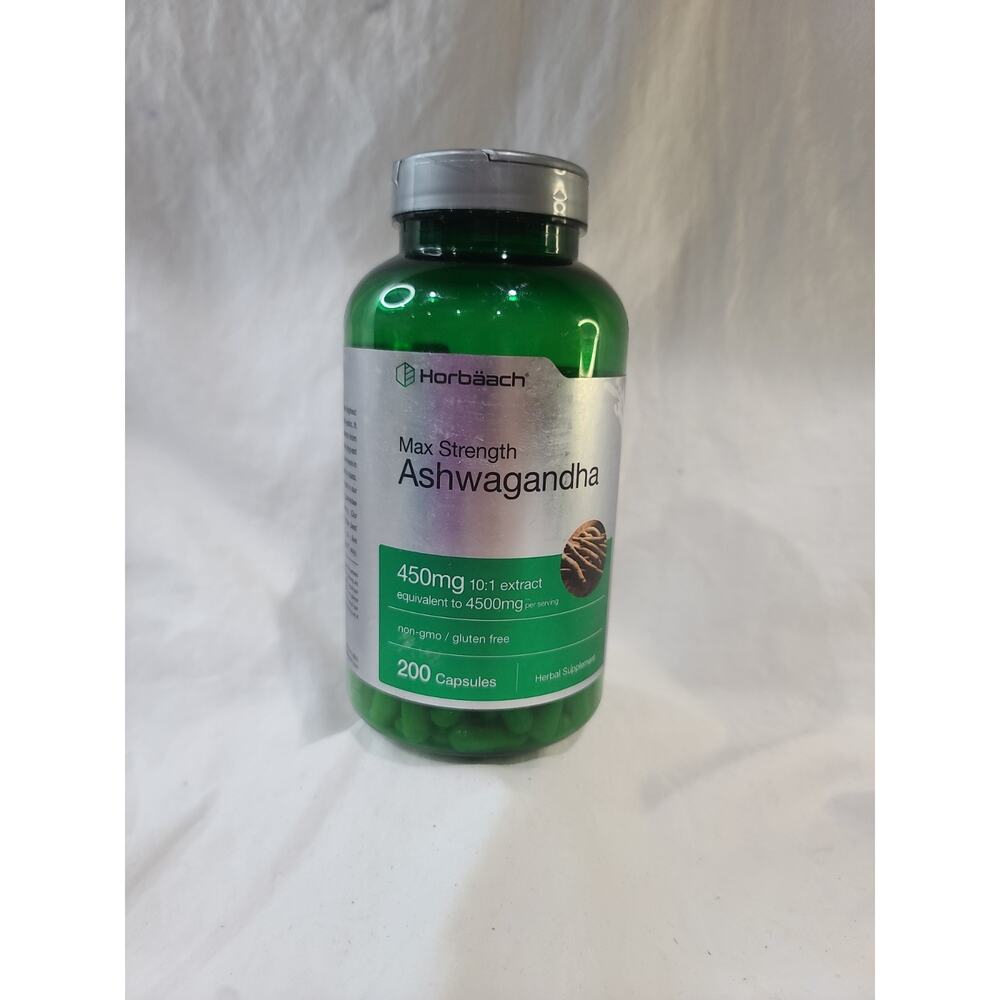 Ashwagandha Capsules | 450 mg | 200 Count | by Horbaach 05/2027
